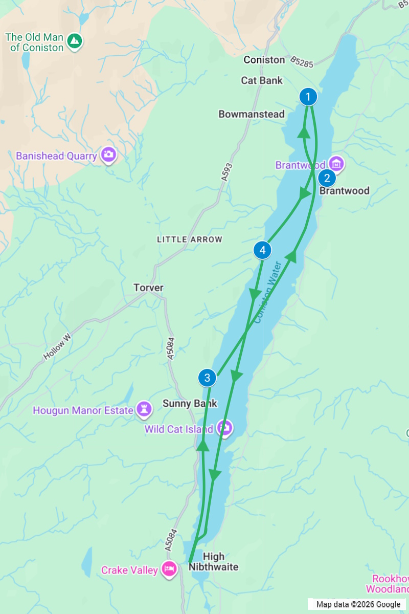 Coniston Launch green route